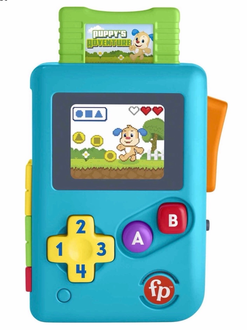 Fisher-Price Teal Kids Handheld Learning Game with Colorful Buttons